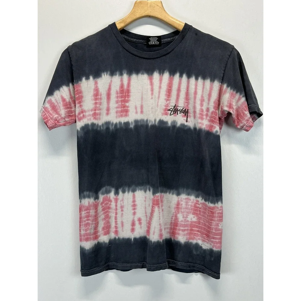 Vtg Stussy Tie Dye Tshirt Sz Small READ Double Sided Short Sleeve 90's Y2K Skate